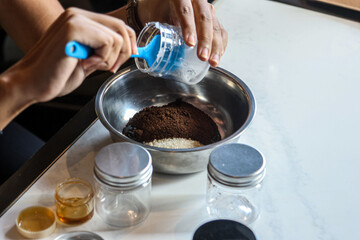 Chef preparing dough for baking