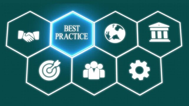 Businessman Pressing a Business Best Practice Concept &ndash; Corporate Strategy, Workflow Optimization, Management Excellence, and Professional Growth.