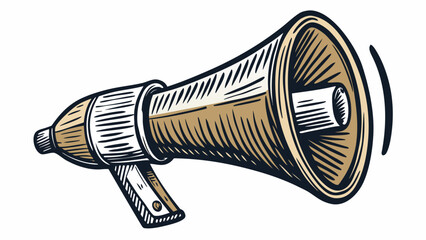 Vintage megaphone illustration with sound waves