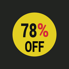 78% off coupon discount icon vector design background.