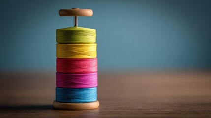 Colorful thread spools display