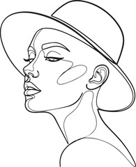 silhouette of a woman with hat