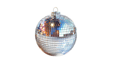 Vibrant 70s Inspired Disco Ball on white background