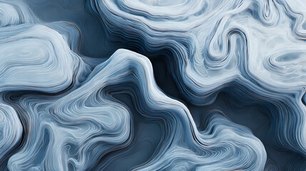 Elegant abstract topographic map with cool color gradations and subtle white line details.