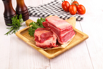 Raw beef rib for cooking