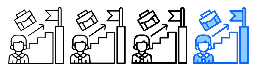 Career Pathing Icon Different Style Outline Collection Set