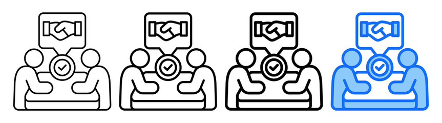 Mentoring Relationship Icon Different Style Outline Collection Set