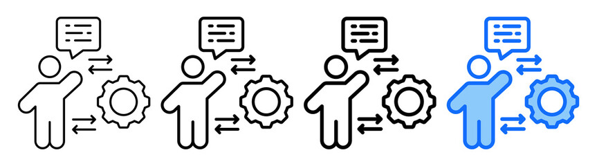 Mentoring Approach Icon Different Style Outline Collection Set