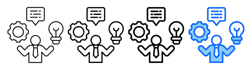 Mentoring Ability Icon Different Style Outline Collection Set