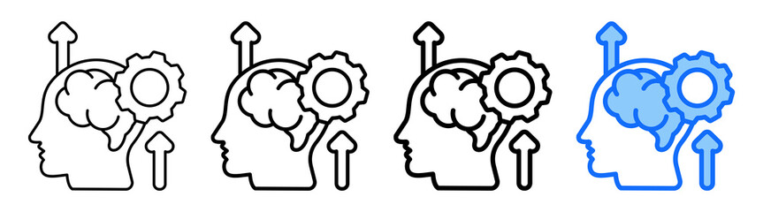 Skill Enhancement Icon Different Style Outline Collection Set