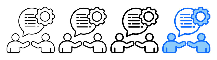 Communication Skills Icon Different Style Outline Collection Set