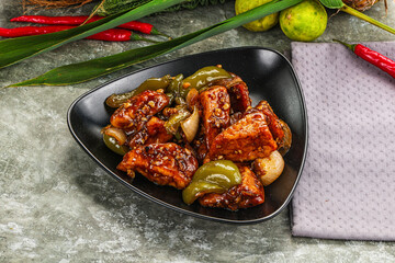 Indian cuisine - paneer with chilli