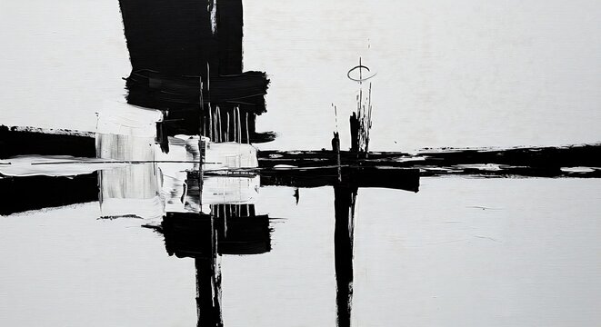 Abstract black and white art