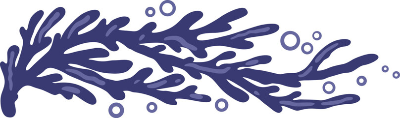 Purple coral reef with air bubble for decoration on costal and nautical concept.