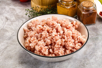 Homemade Raw pork minced meat