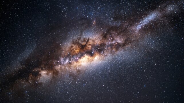 Majestic Milky Way Galaxy Swirl - Cosmic Dust, Nebulae, and Star Clusters in Deep Space.