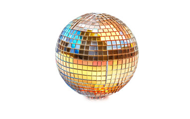 Mini Disco Ball with Western Reflection on white background