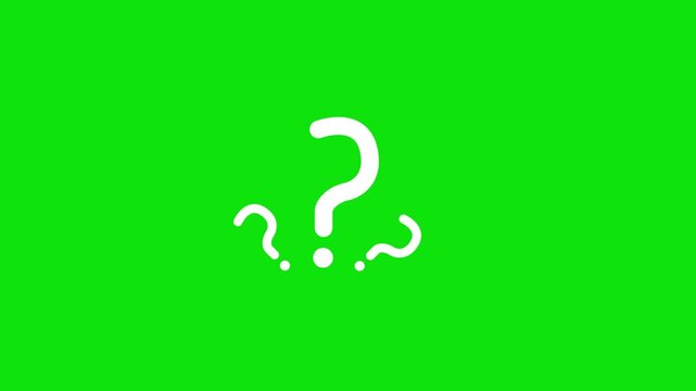 Question mark on green background. 4k Stook Video.