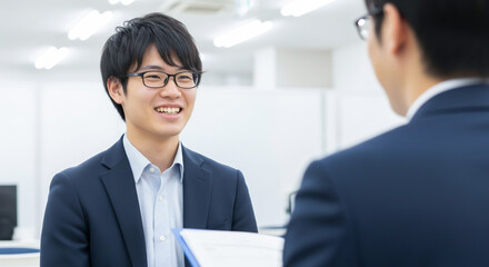 Fototapeta premium 塾講師の面接を受ける大学生