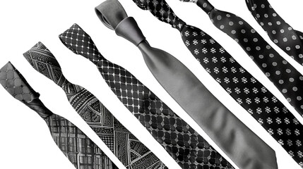 Contemporary Monochrome Fashion Display on white background