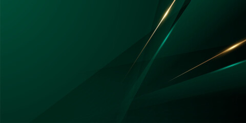 green abstract background with luxury golden elements vector illustration