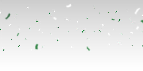 Celebration background with falling green zigzag confetti. Vector illustration. © A-R-T-I Vector
