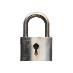 Naklejka premium Metal Padlock Security Privacy Protection Lock Keyhole isolated on a white background
