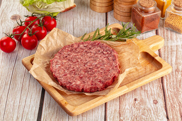 Raw beef cutlet for burger