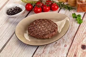 Grilled juicy beef cutlet for burger