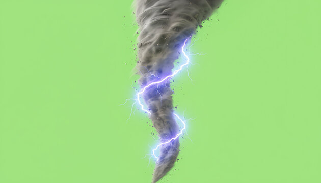 A powerful tornado with vivid lightning strikes, showcasing the raw energy and unpredictability of nature's forces.