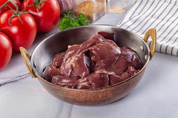 Raw chicken liver for cooking