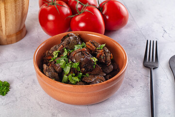 Roasted chicken liver with green onion