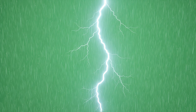 A striking image of a bright lightning bolt illuminating a vibrant green background, embodying the power of nature's storms.