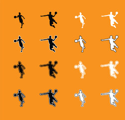 Collection of Basketball Player Poses Silhouettes A set of vector silhouettes of basketball players performing various actions, including dribbling, shooting, and dunking. Perfect for sports graphics
