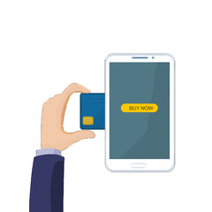 hand holding mobile phone with money