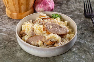Risotto woth fried duck breast