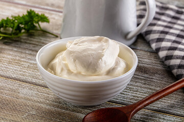 White organic natural cream sour
