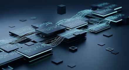 Electronic components with glowing data connections