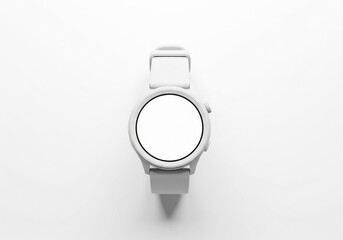 Minimalist Smartwatch with White Display Isolated on a Clean Background for Mockups or Design Projects