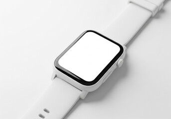 Sleek White Smartwatch on White Background for Tech Enthusiasts