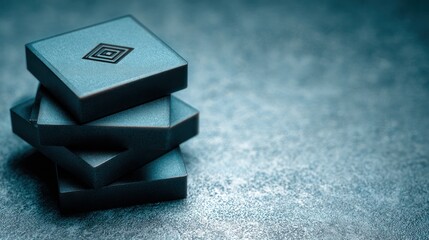 Dark square objects stacked