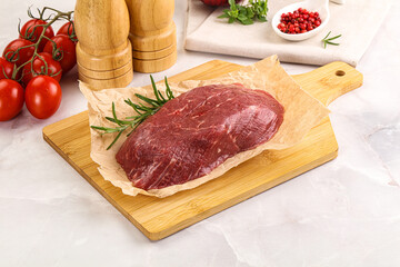 Raw beef meat uncocked steak