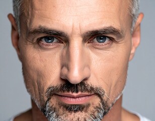 Close-up of a man's intense gaze