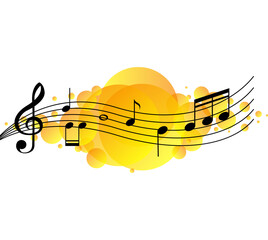 musical background with treble clef