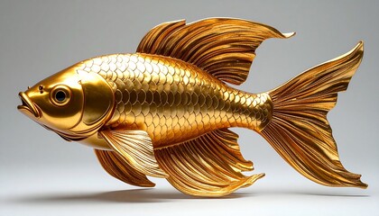 Realistic Golden Fish Statue