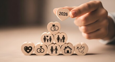 Building a foundation for a future together. Conceptual image of setting life goals for marriage and family in 2026
