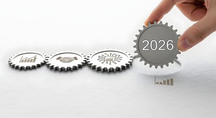 Gears of Progress Envisioning a Bright Future in 2026 with Innovation and Connection
