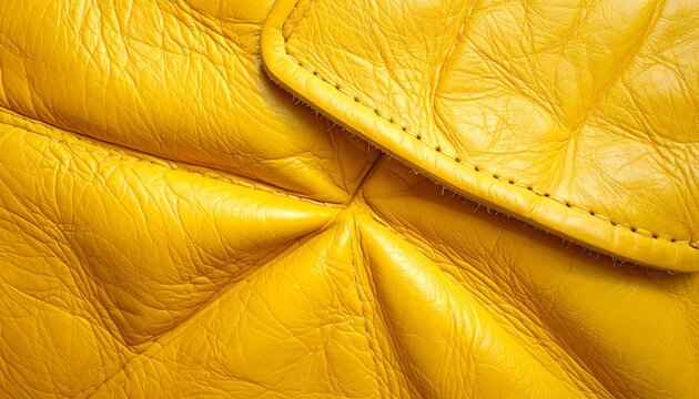 Close-up of yellow leather texture