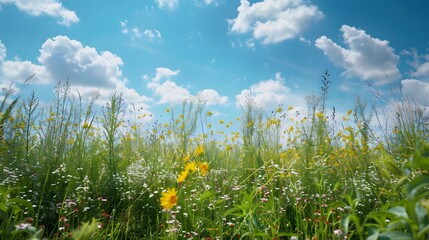 Golden Hour Over Rainbow Flower Landscape