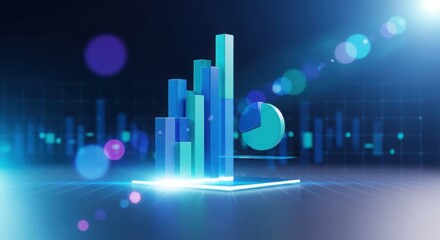 Financial data analysis with bar chart and pie chart